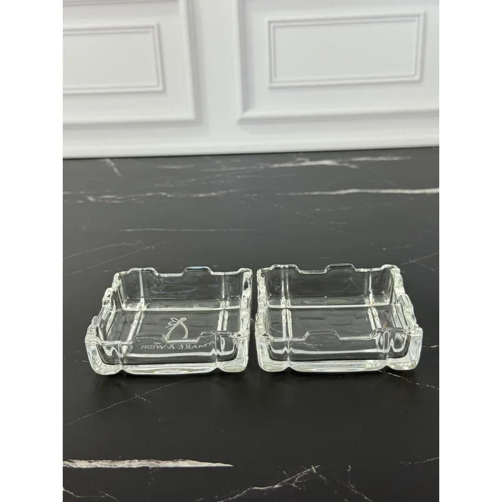 Make-A-Wish Lidded Crystal Trinket Box 2 3/4